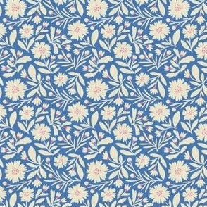 MINI Flower Power creamy white on blue