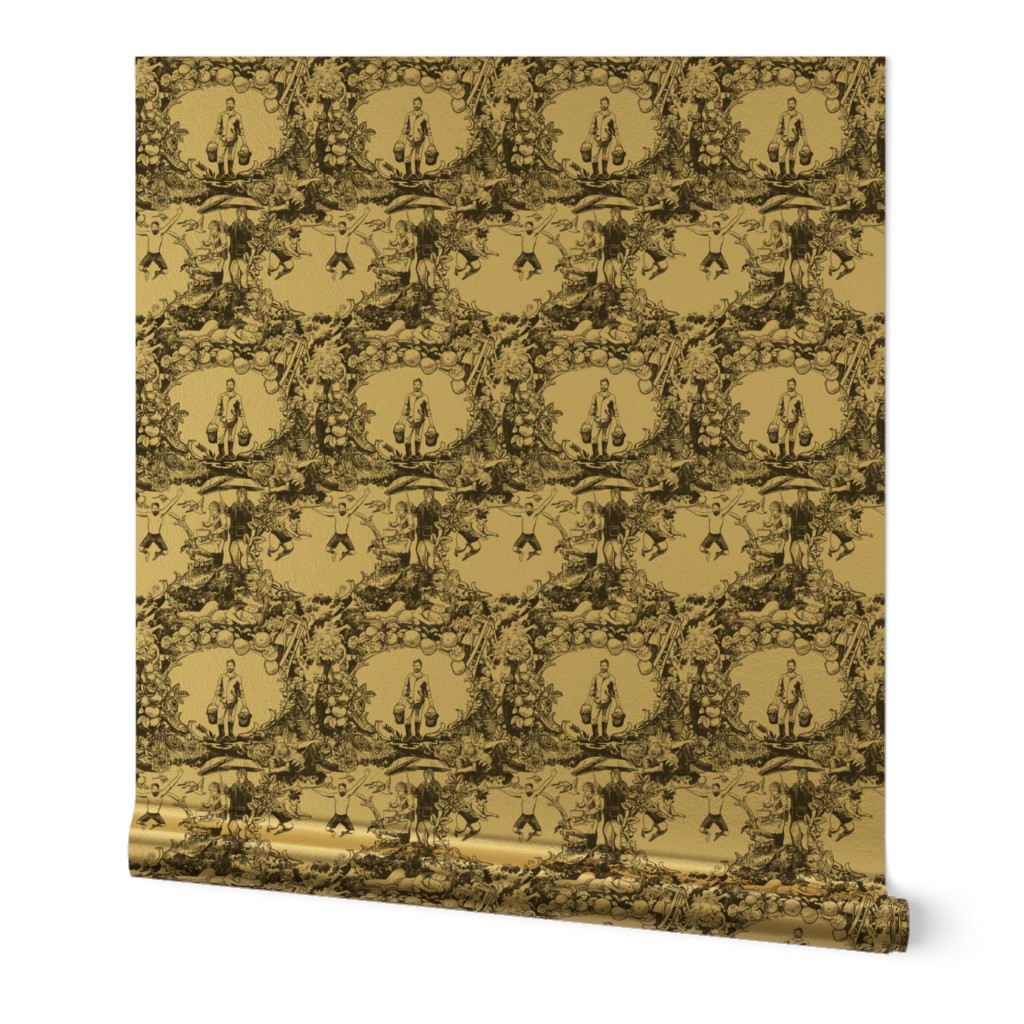 Christmas at the Orchard Toile Dark Brown Small