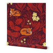 Calm Foxes in Carrot Poppy and Buttercup Medium 