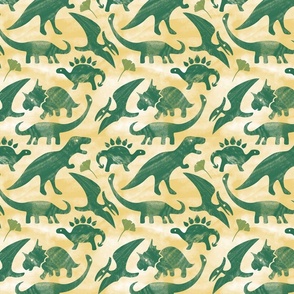 Dinosaur Block Print Jade
