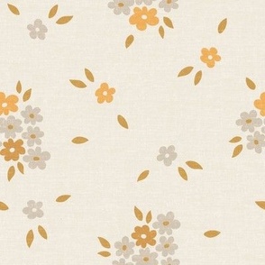 Daisies Floral Cream Linen_Iveta Abolina