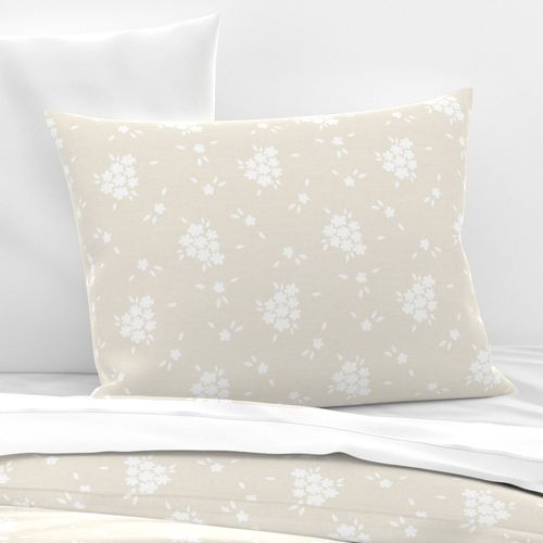 Daisies Floral Cream Linen White_Iveta Abolina