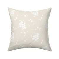 Daisies Floral Cream Linen White_Iveta Abolina