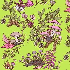 Forest Floor Fantasy - Green, Purple, Pink