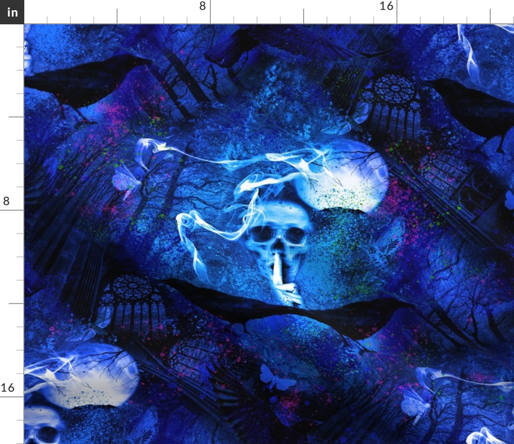 Haunted Forest Phantasmagoria Blue - Large