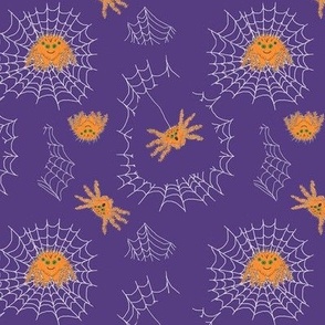 SP - Spiders on purple background