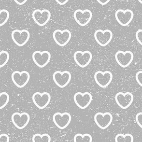 Hearts Grey Pattern Fabric 21 Variations Price Per Metre LSFABRIC217 