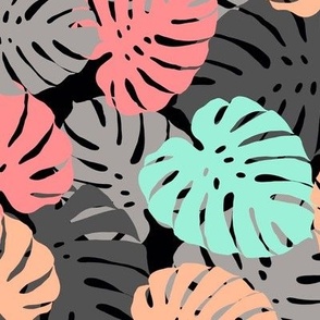 Monstera Party (peach, coral, and mint) 