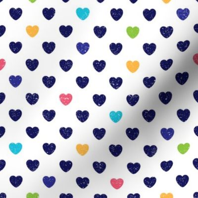Navy and White Hearts