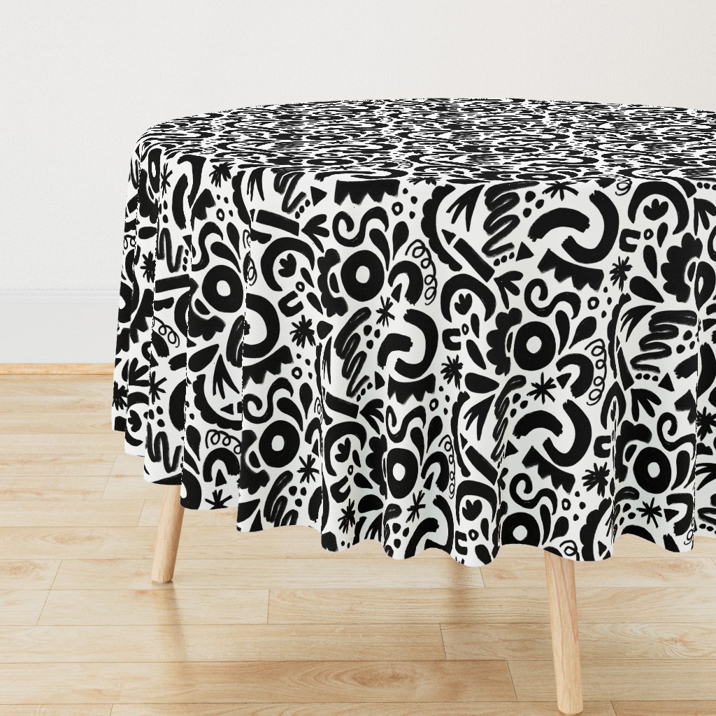 Black and white arty scribble pattern