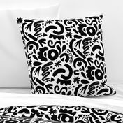 Black and white arty scribble pattern