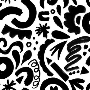 Black and white arty scribble pattern