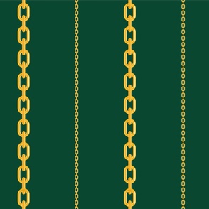 Gold Chains on Vintage Green