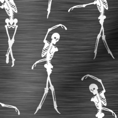 Bigger Scale Ballet Dancer Skeletons Halloween Ballerinas on Black Texture