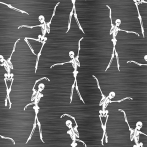 Bigger Scale Ballet Dancer Skeletons Halloween Ballerinas on Black Texture
