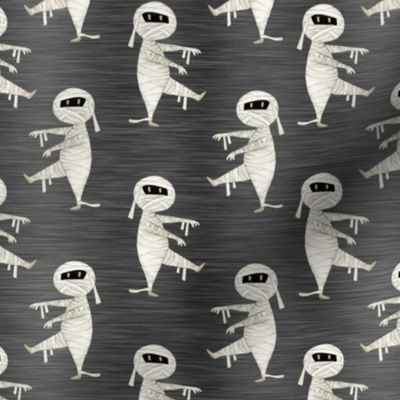 Medium Scale Halloween Costume Mummies on Black Texture