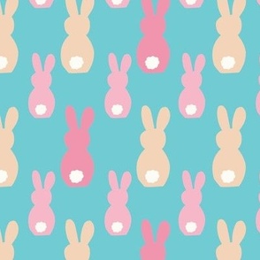 Bunny Rabbit Tails Green Background