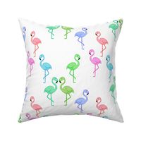 Flamingo Party (rainbow) #1 - white, medium 