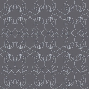 leafy latticework - blue gray outlined