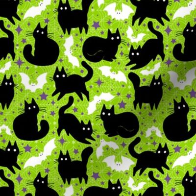 Small Cats and Bats Green