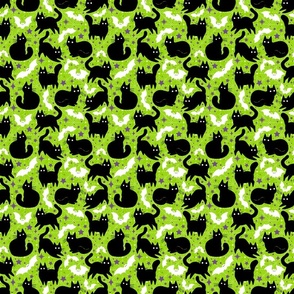 Small Cats and Bats Green