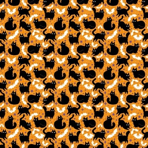 Small Cats and Bats Orange
