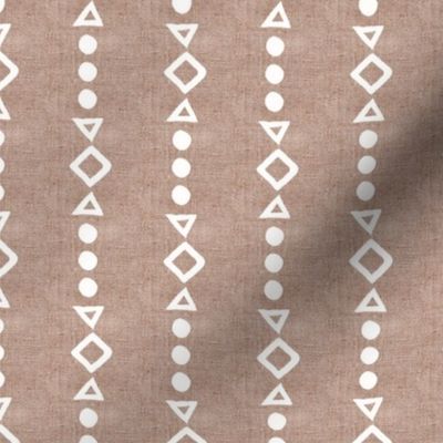 Small Scale Tribal Aztec Shapes Pale Mocha Light Brown Tan Boho Hippie Neutral Natural for Soft Palette Bedroom or Baby Nursery Rustic Burlap Texture