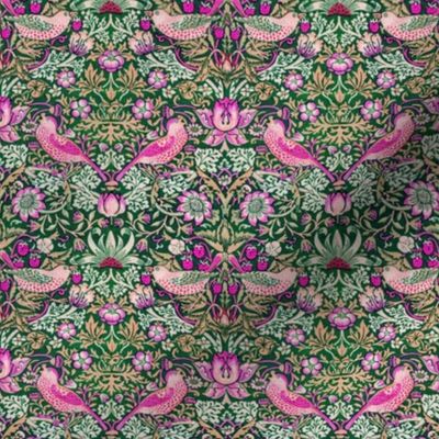 Pink Strawberry Thief by William Morris, 1883-Smaller