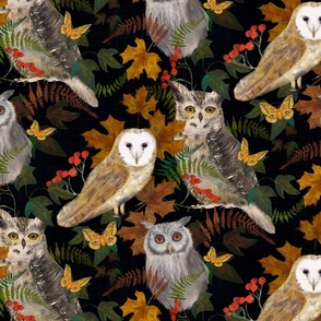 Autumnal Owls with Io Moths