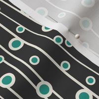 Berry Branch - Polka Dot Geometric - Retro Girl Black Aqua Regular Scale