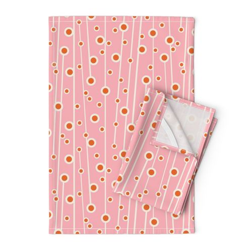 Berry Branch - Polka Dot Geometric - Retro Girl Pink Orange Large Scale