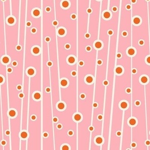 Berry Branch - Polka Dot Geometric - Retro Girl Pink Orange Regular Scale