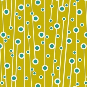 Berry Branch - Polka Dot Geometric - Retro Girl Lime Green Aqua Regular Scale