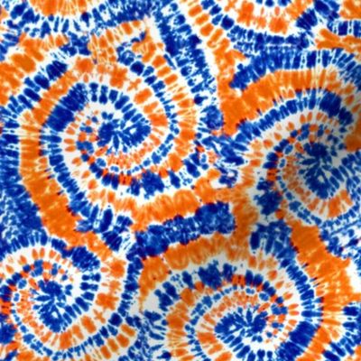 (small scale) orange and blue tie dye - C21