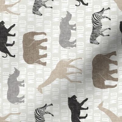 safari animals - neutrals - wild - (90) C21