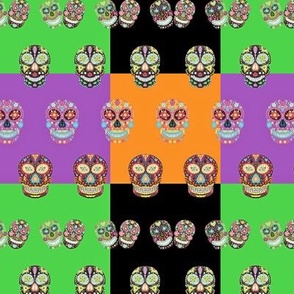 Skulls Purple Orange Black Green