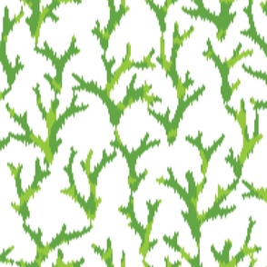 Coral ikat in greens 200_