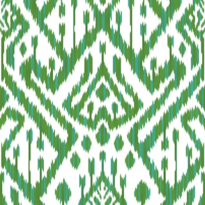 Ikat Deco in greens and teal 200_