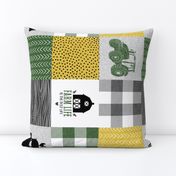 farm patchwork - green yellow and gray - rotated