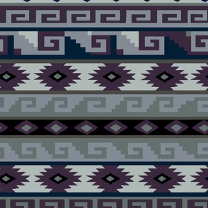 Tribal Ethnic Design - Gray Violet - Large Scale - Design 1195905