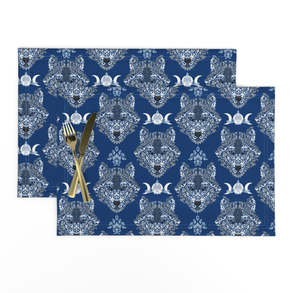 Gray Wolf Damask