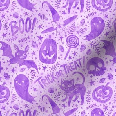 Spooky Cute Halloween Pastel Purple 1/2 Size