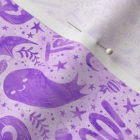 Spooky Cute Halloween Pastel Purple 1/2 Size