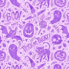 Spooky Cute Halloween Pastel Purple 1/2 Size