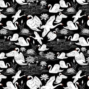 Swans and Water Lilies • SMALL