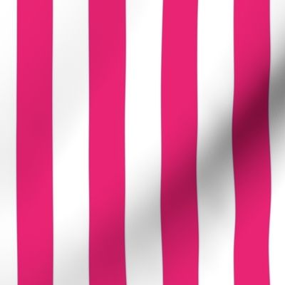 Hot Pink 1 Inch Vertical Stripe