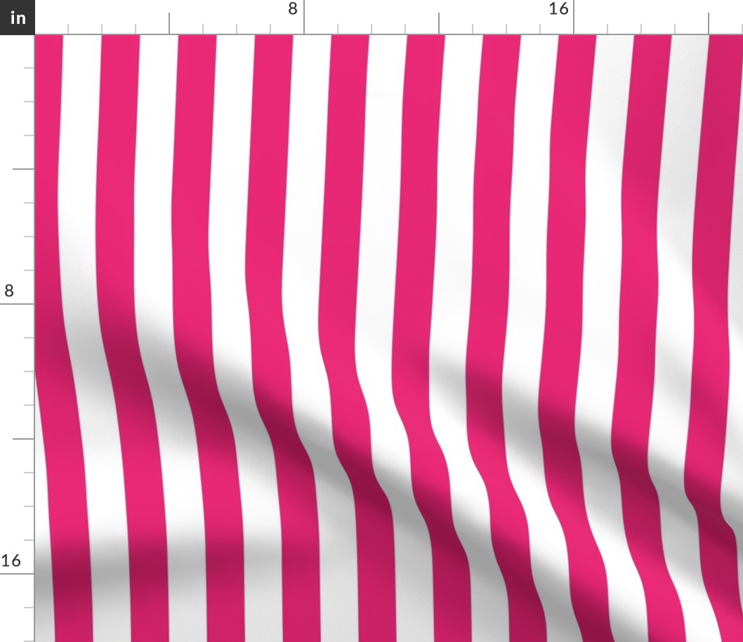 Hot Pink 1 Inch Vertical Stripe