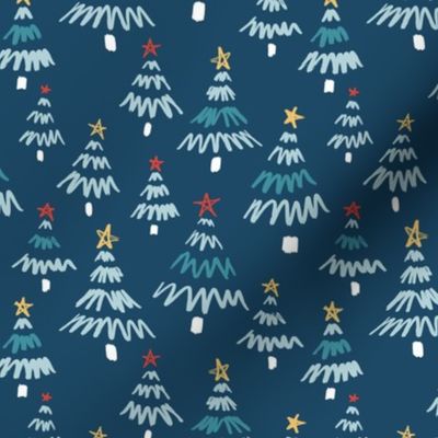 Navy Blue Christmas Trees