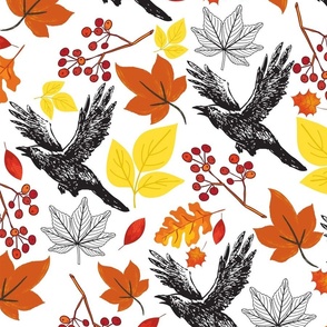 Birds and Fall Leaves