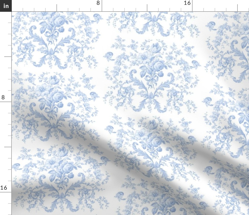 Faded Rococo Roses blueberry petite